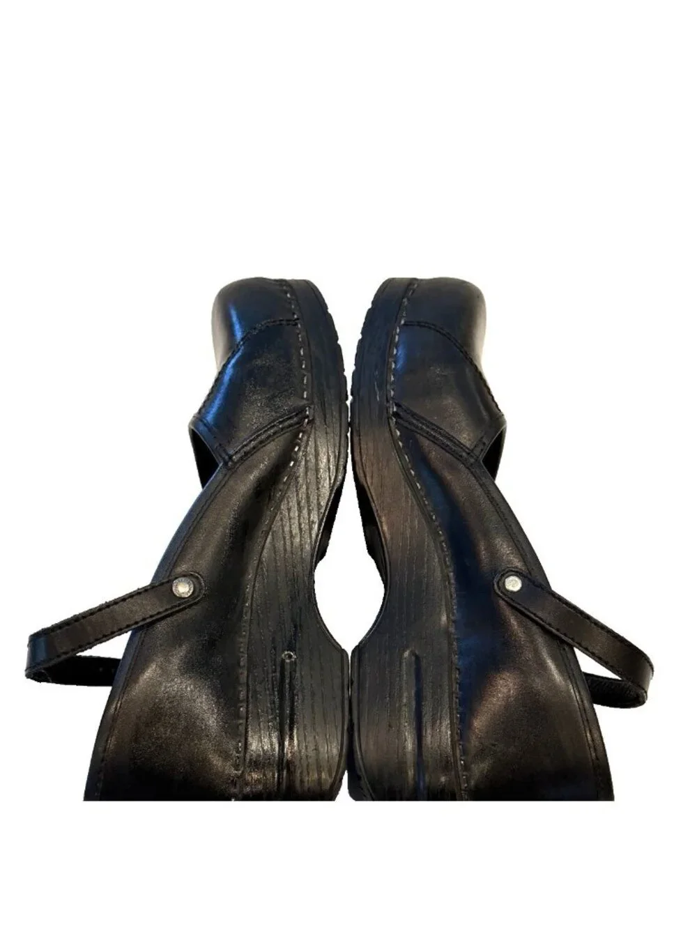 Dansko Women's Black Leather Mary Jane Clog Mules Strap Buckle Comfort Size 41